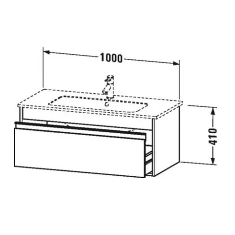 Тумба под раковину, Duravit, Ketho, шгв 1000*475*410, раковина-необходимо заказать, цвет-графит матовый — изображение 1