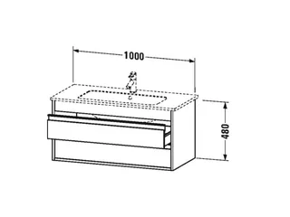 Тумба под раковину, Duravit, Ketho, шгв 1000*475*480, раковина-необходимо заказать, цвет-графит матовый — изображение 1