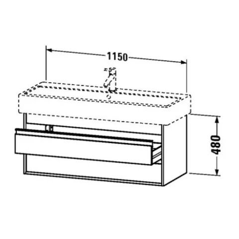 Тумба под раковину, Duravit, Ketho, шгв 1150*440*480, раковина-необходимо заказать, цвет-белый матовый — изображение 1