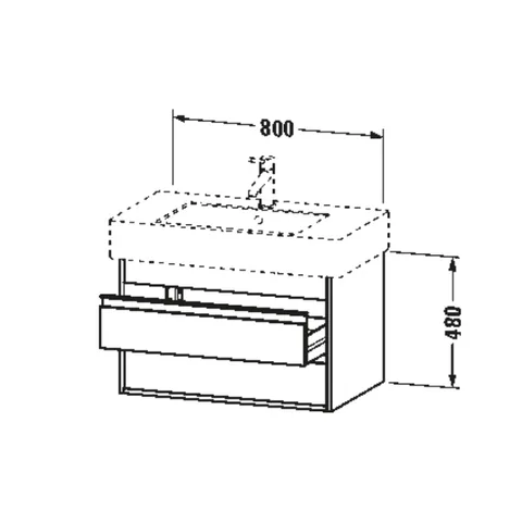 Тумба под раковину, Duravit, Ketho, шгв 800*455*480, раковина-необходимо заказать, цвет-базальт матовый — изображение 1