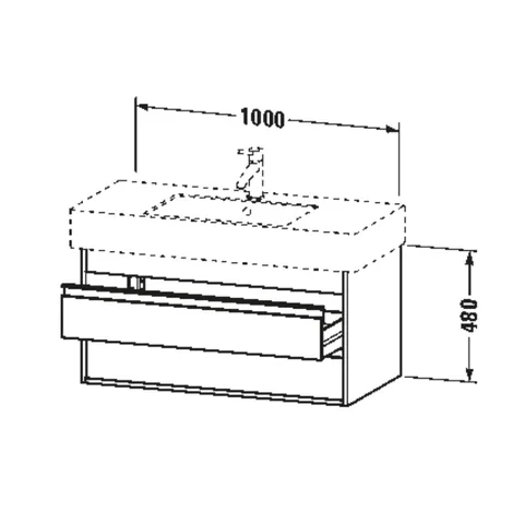 Тумба под раковину, Duravit, Ketho, шгв 1000*455*480, раковина-необходимо заказать, цвет-графит матовый — изображение 1