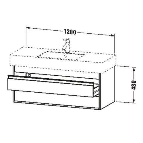 Тумба под раковину, Duravit, Ketho, шгв 1200*455*480, раковина-необходимо заказать, цвет-графит матовый — изображение 1