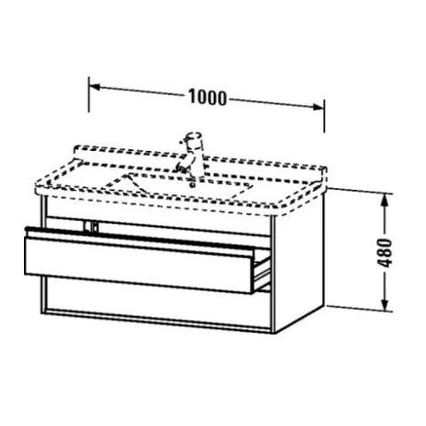 Тумба под раковину, Duravit, Ketho, шгв 1000*455*480, раковина-необходимо заказать, цвет-графит матовый — изображение 1