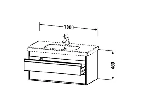 Тумба под раковину, Duravit, Ketho, шгв 1000*455*480, раковина-необходимо заказать, цвет-белый глянцевый — изображение 1