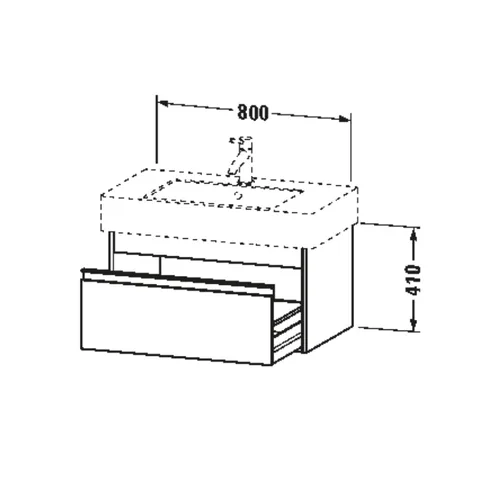 Тумба под раковину, Duravit, Ketho, шгв 800*455*410, раковина-необходимо заказать, цвет-графит матовый — изображение 1