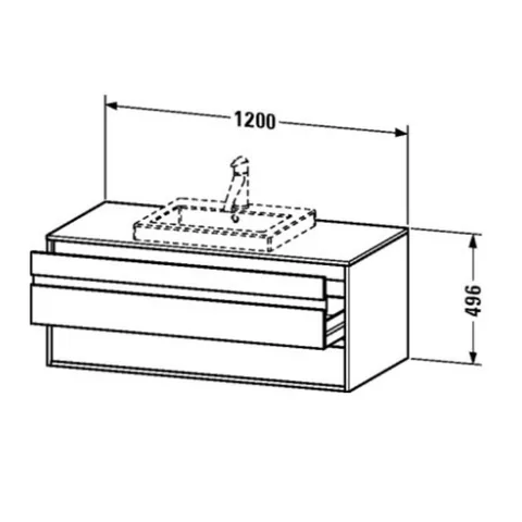 Тумба под раковину, Duravit, Ketho, шгв 1200*550*496, раковина-необходимо заказать, цвет-орех натуральный — изображение 1