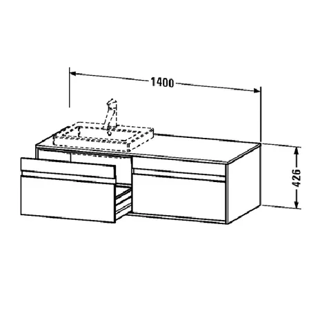 Тумба под раковину, Duravit, Ketho, шгв 1400*550*426, раковина-необходимо заказать, цвет-белый глянцевый — изображение 1