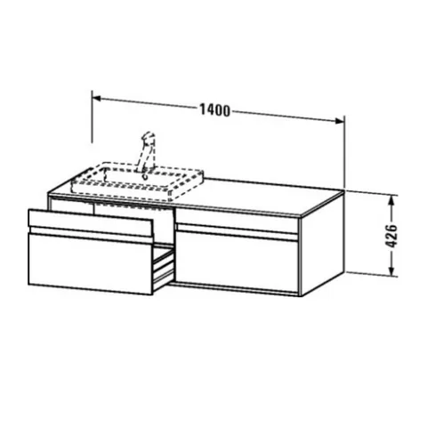 Тумба под раковину, Duravit, Ketho, шгв 1400*550*426, раковина-необходимо заказать, цвет-орех натуральный — изображение 1