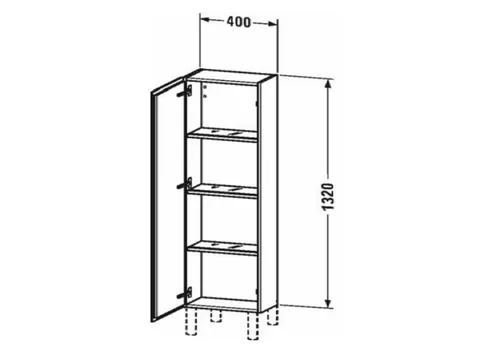 Шкаф-пенал, Duravit, L-Cube, шгв 400*243*1320, петли-слева, цвет-серо-коричневый матовый — изображение 1