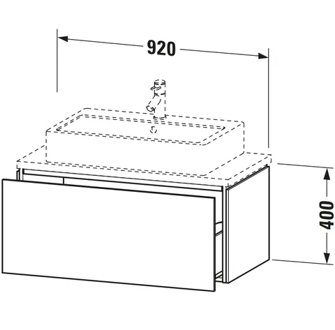 Тумба под раковину, Duravit, L-Cube, шгв 920*477*400, раковина-необходимо заказать, цвет-дуб натуральный — изображение 1