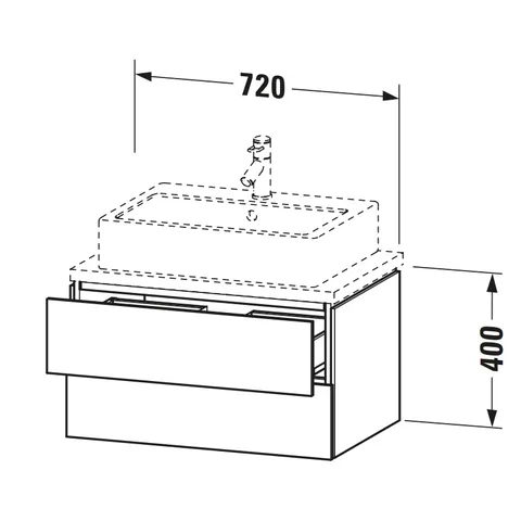 Тумба под раковину, Duravit, L-Cube, шгв 720*477*400, раковина-необходимо заказать, цвет-бетонно-серый матовый — изображение 1