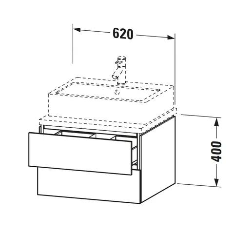 Тумба под раковину, Duravit, L-Cube, шгв 620*547*400, раковина-необходимо заказать, цвет-серо-коричневый матовый — изображение 1