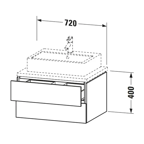 Тумба под раковину, Duravit, L-Cube, шгв 720*547*400, раковина-необходимо заказать, цвет-графит суперматовый — изображение 1
