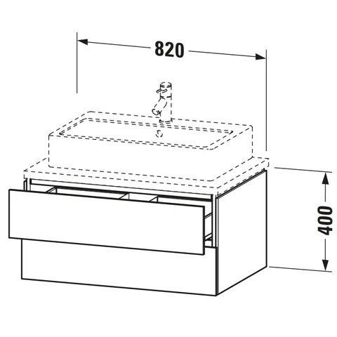 Тумба под раковину, Duravit, L-Cube, шгв 820*547*400, раковина-необходимо заказать, цвет-орех натуральный — изображение 1