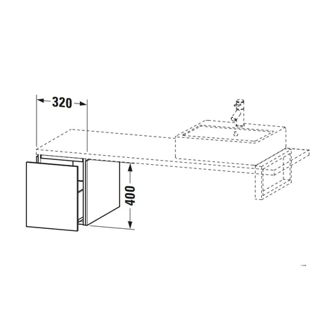 Тумба под раковину, Duravit, L-Cube, шгв 320*547*400, раковина-необходимо заказать, цвет-дуб средиземноморский — изображение 1