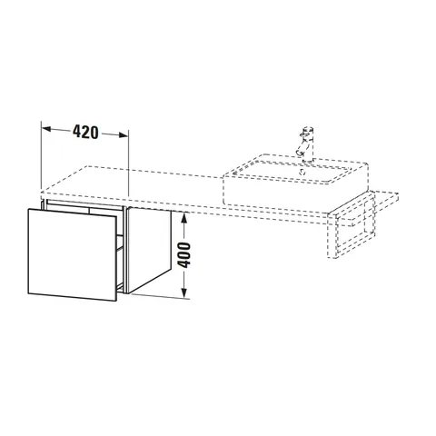Тумба под раковину, Duravit, L-Cube, шгв 420*547*400, раковина-необходимо заказать, цвет-темно-серый матовый — изображение 1
