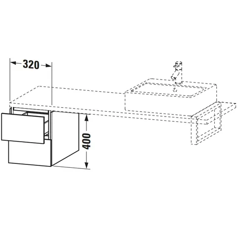 Тумба, Duravit, L-Cube, шгв 320*547*400, раковина-необходимо заказать, цвет-белый глянцевый — изображение 1