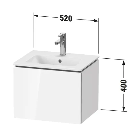 Тумба под раковину, Duravit, L-Cube, шгв 520*391*400, раковина-необходимо заказать, цвет-белый — изображение 1