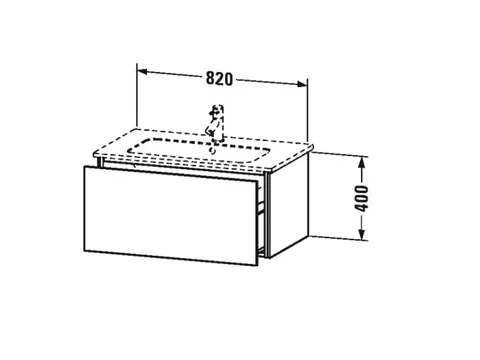 Тумба под раковину, Duravit, L-Cube, шгв 820*481*400, раковина-необходимо заказать, цвет-черный глянцевый — изображение 1