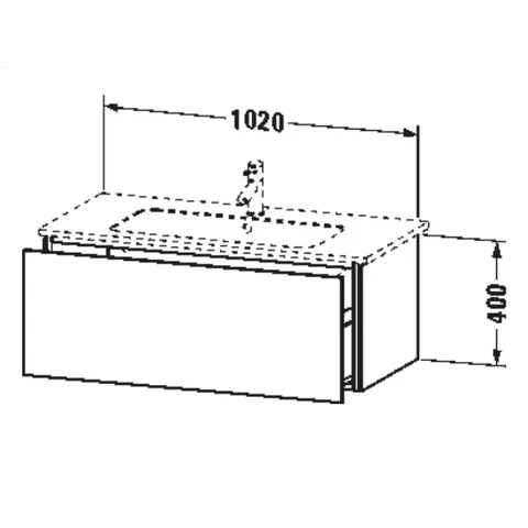 Тумба под раковину, Duravit, L-Cube, шгв 1020*481*400, раковина-необходимо заказать, цвет-чёрный дуб — изображение 1
