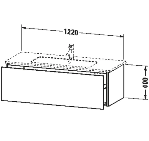 Тумба под раковину, Duravit, L-Cube, шгв 1220*481*400, раковина-необходимо заказать, цвет-белый матовый — изображение 1
