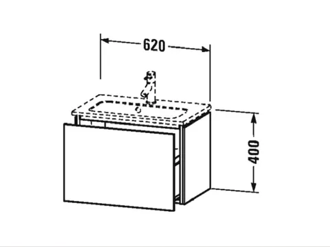 Тумба под раковину, Duravit, L-Cube, шгв 620*391*400, раковина-необходимо заказать, цвет-серо-коричневый матовый — изображение 1
