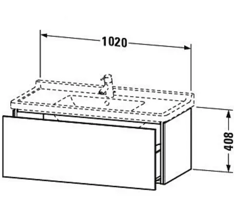 Тумба под раковину, Duravit, L-Cube, шгв 1020*469*408, раковина-необходимо заказать, цвет-белый матовый — изображение 1