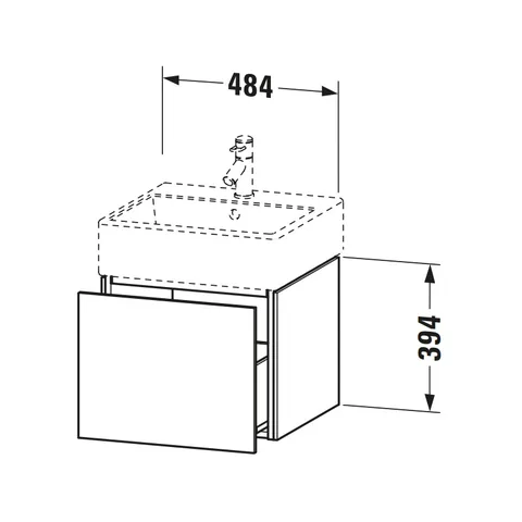 Тумба под раковину, Duravit, L-Cube, шгв 484*459*394, раковина-необходимо заказать, цвет-белый глянцевый — изображение 1