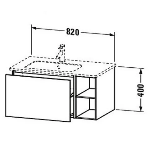 Тумба под раковину, Duravit, L-Cube, шгв 820*481*400, раковина-необходимо заказать, чаша слева, цвет-базальт матовый — изображение 1