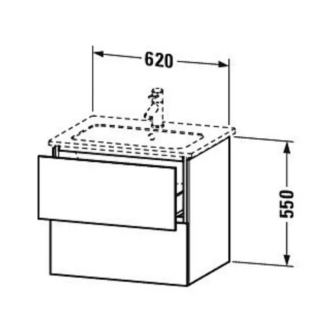 Тумба под раковину, Duravit, L-Cube, шгв 620*481*550, раковина-необходимо заказать, цвет-графит матовый — изображение 1