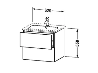 Тумба под раковину, Duravit, L-Cube, шгв 620*481*550, раковина-необходимо заказать, цвет-фланелево-серый шелковисто-матовый — изображение 1