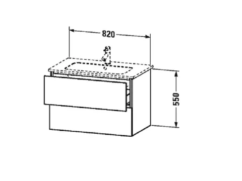 Тумба под раковину, Duravit, L-Cube, шгв 820*481*550, раковина-необходимо заказать, цвет-серо-коричневый матовый — изображение 1