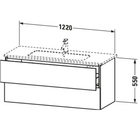 Тумба под раковину, Duravit, L-Cube, шгв 1220*481*550, раковина-необходимо заказать, цвет-базальт матовый — изображение 1