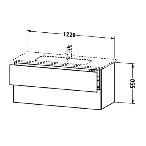 Тумба под раковину, Duravit, L-Cube, шгв 1220*481*550, раковина-необходимо заказать, цвет-дуб средиземноморский — изображение 1