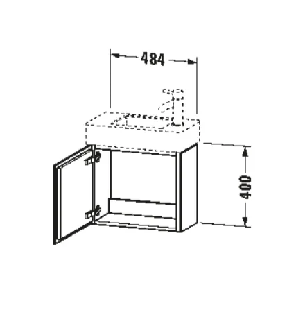 Тумба под раковину, Duravit, L-Cube, шгв 484*240*400, раковина-необходимо заказать, цвет-белый — изображение 1