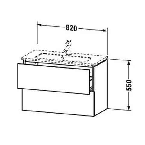 Тумба под раковину, Duravit, L-Cube, шгв 820*391*550, раковина-необходимо заказать, цвет-дуб тёмный брашированный — изображение 1