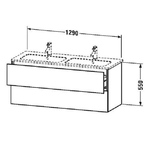 Тумба под раковину, Duravit, L-Cube, шгв 1290*481*550, раковина-необходимо заказать, цвет-белый глянцевый — изображение 1