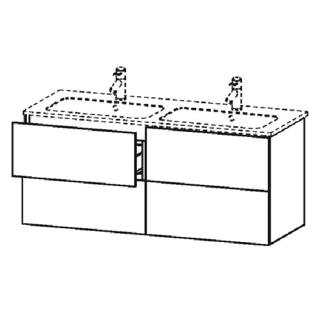 Тумба под раковину, Duravit, L-Cube, шгв 1290*481*550, раковина-необходимо заказать, цвет-белый глянцевый — изображение 1
