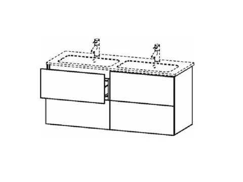 Тумба под раковину, Duravit, L-Cube, шгв 1290*481*550, раковина-необходимо заказать, цвет-орех натуральный — изображение 1