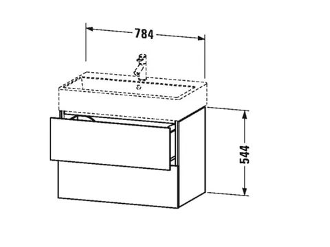 Тумба под раковину, Duravit, L-Cube, шгв 784*459*544, раковина-необходимо заказать, цвет-белый глянцевый — изображение 1