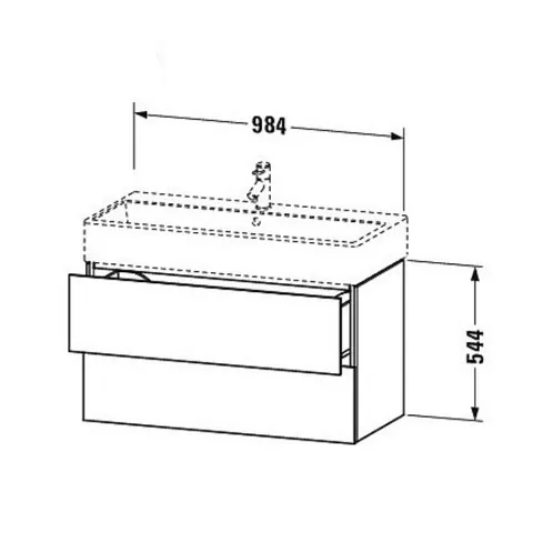Тумба под раковину, Duravit, L-Cube, шгв 984*459*544, раковина-необходимо заказать, цвет-белый матовый — изображение 1