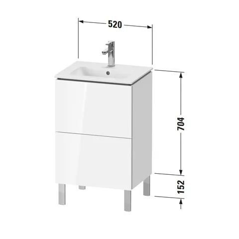 Тумба под раковину, Duravit, L-Cube, шгв 520*421*856, раковина-необходимо заказать, цвет-белый — изображение 1
