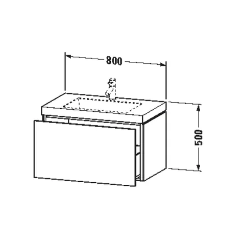 Тумба под раковину, Duravit, L-Cube, шгв 800*480*500, раковина-в комплекте, цвет-графит суперматовый — изображение 1