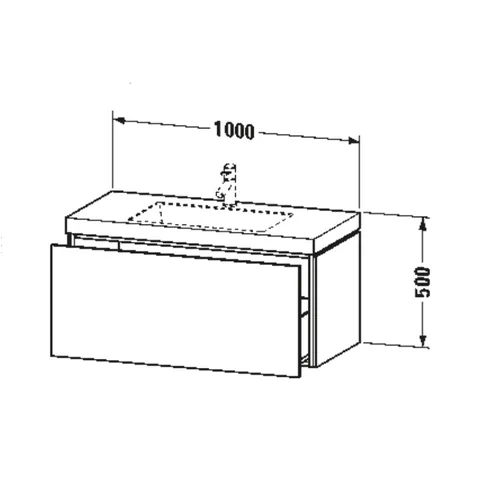 Тумба под раковину, Duravit, L-Cube, шгв 1000*480*500, раковина-в комплекте, цвет-графит матовый — изображение 1