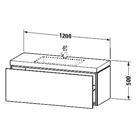 Тумба под раковину, Duravit, L-Cube, шгв 1200*480*500, раковина-в комплекте, цвет-орех натуральный — изображение 1