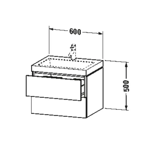 Тумба под раковину, Duravit, L-Cube, шгв 600*480*500, раковина-в комплекте, цвет-графит матовый — изображение 1