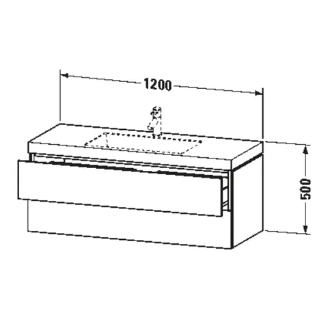 Тумба под раковину, Duravit, L-Cube, шгв 1200*480*500, раковина-в комплекте, цвет-орех темный — изображение 1