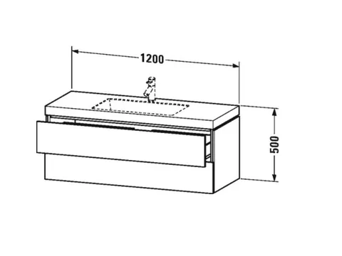 Тумба под раковину, Duravit, L-Cube, шгв 1200*480*500, раковина-в комплекте, цвет-белый глянцевый — изображение 1
