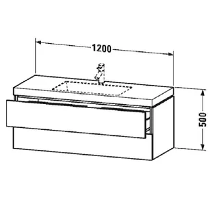 Тумба под раковину, Duravit, L-Cube, шгв 1200*480*500, раковина-в комплекте, цвет-базальт матовый — изображение 1
