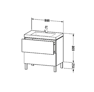 Тумба под раковину, Duravit, L-Cube, шгв 800*480*698, раковина-есть, цвет-белый глянцевый — изображение 1